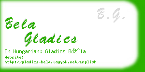 bela gladics business card